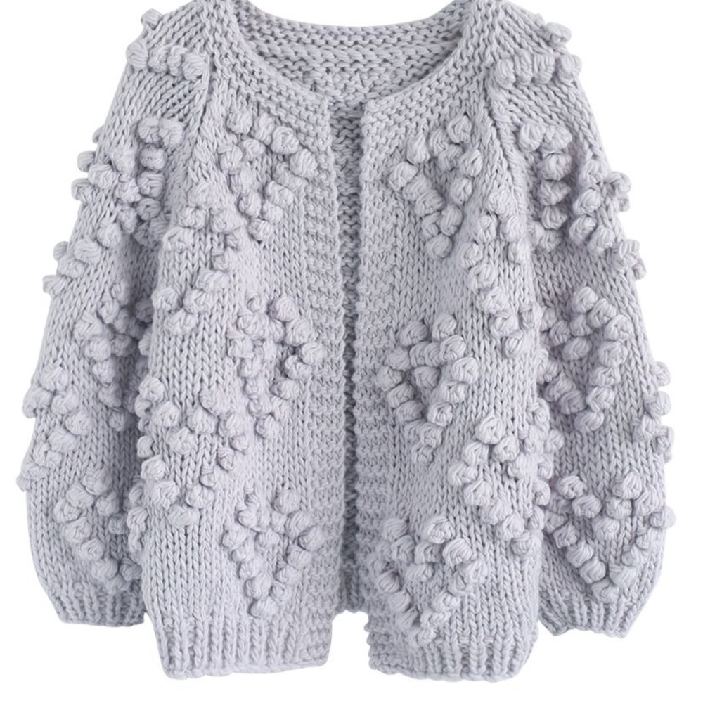 CHICWISH KNIT YOUR LOVE CARDIGAN IN LAVENDER